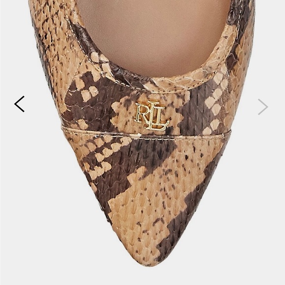 Ralph Lauren SnakePrint- Leather Ballet Plat Shoes - Picture 4 of 4